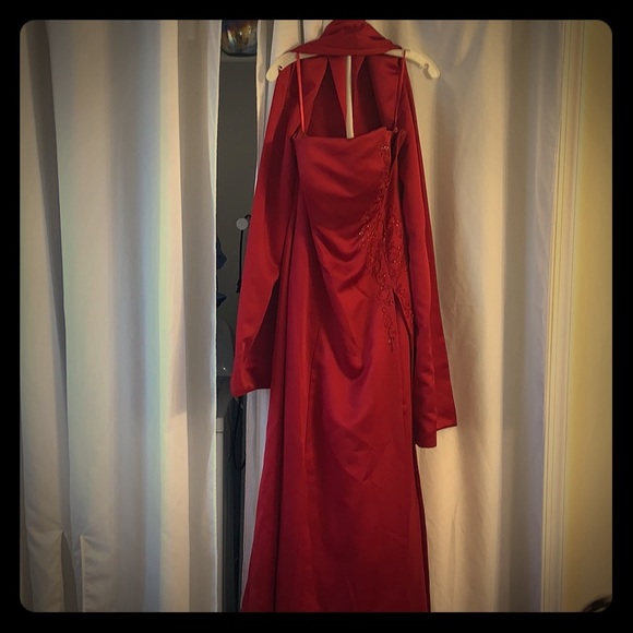 Bridesmaid dress with shawl